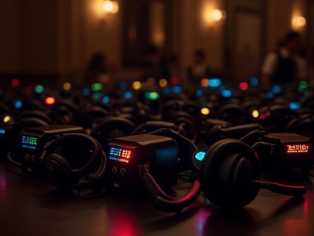 Standard Pack: 150 headphones and 3 transmitters ready for use